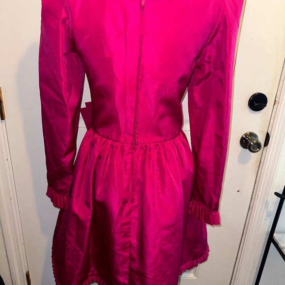 En Francais by Huey Waltzer Fuchsia Vintage 80's Cocktail Dress Sz 8 - Picture 3 of 9